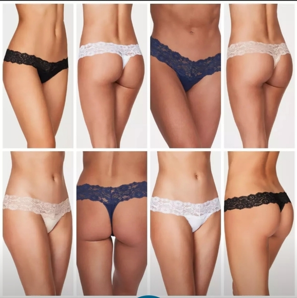 Fredrick's of Hollywood -4PC Women's Stretch Lace Thong Panties (Multicolor)-L - Picture 1 of 6